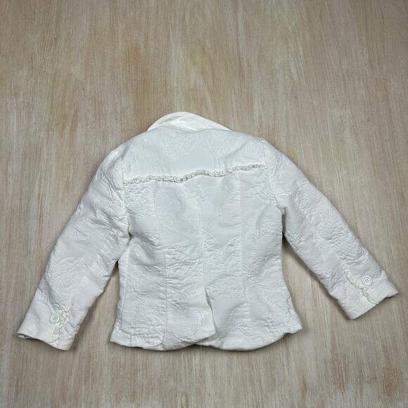 Beth Bowley White Feminine Floral Textured Office Singe Button Blazer Jacket 6 - Picture 11 of 15